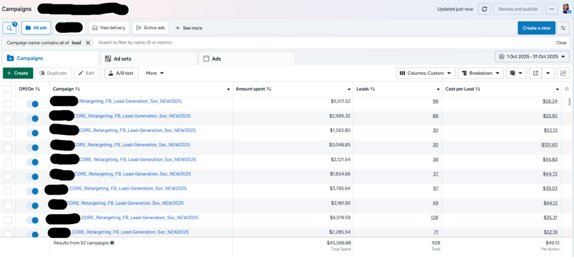 Real estate campaign dashboard